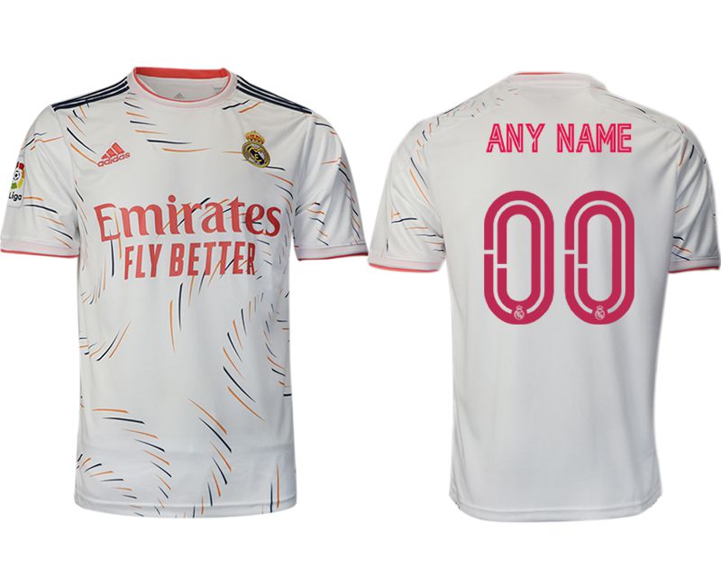 Men 2021-2022 Club Real Madrid home aaa version white customized Adidas Soccer Jersey->->Custom Jersey